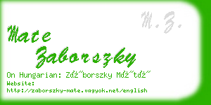 mate zaborszky business card